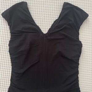 J. Crew Black V-Neck Bodysuit